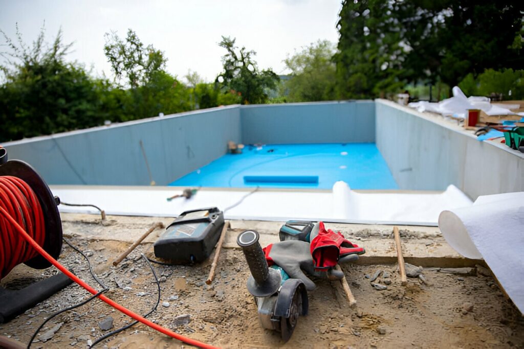 photo construction piscine